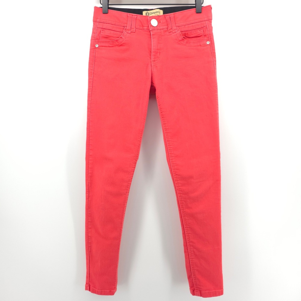 Democracy Ab Technology Womens Skinny Jeans 2 Coral Pink Stretch Casual